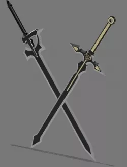 SAO Kirito Sword set modified 3D model