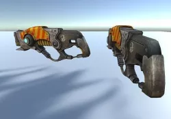 sci fi blaster gun 3d low poly model Low-poly 3D model