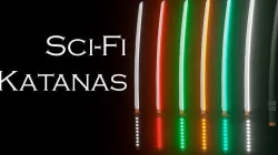SciFi katanas Low-poly 3D model