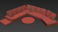 Sectional Lounge Sofa 3D model