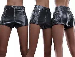 Side Rings Leather Shorts 3D model