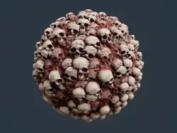 Skull Bones Horror Seamless PBR Texture 02 Texture