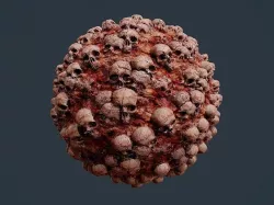Skull Bones Horror Seamless PBR Texture 03 Texture