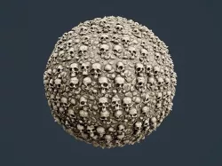 Skull Bones Horror Seamless PBR Texture 04 Texture