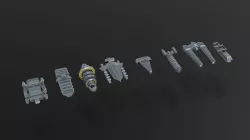 Spase ships cargo Low-poly 3D model
