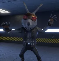 Steampunk Motorbike Mouse Character animated Low-poly 3D model