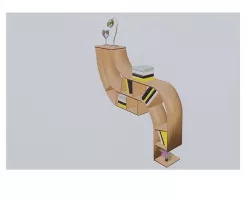 Stylish Books Shelf  3D model
