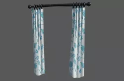 Stylized Curtain Rod with Curtains 3D model