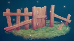 Stylized Fence - Low-Poly Low-poly 3D model