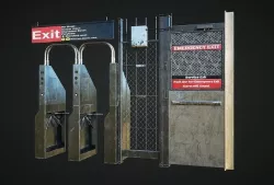 Subway Emergency Gates Low-poly 3D model