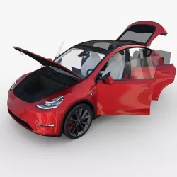 Tesla Model Y Red with interior 3D model