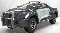 TESLA police Pickup Model P concept emrEHusmen  Low-poly 3D model