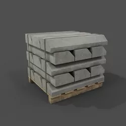 The curb of the road 3D model