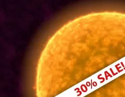 The sun with an animated texture map - no plugins used -  Low-poly 3D model