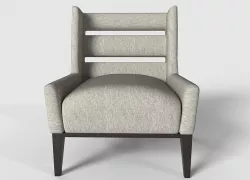 Upholstery chair with wood finish Low-poly 3D model