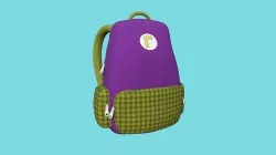 Waluigi Backpack - Fashion Costume - Character Design Low-poly 3D model