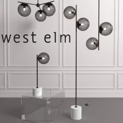 WEST ELM Sphere Lamp Bronze 3D model