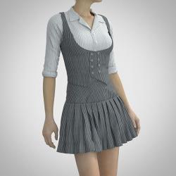 Pleated skirt outlet 3d model