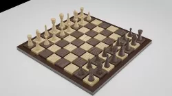 Wooden Chess Low-poly 3D model