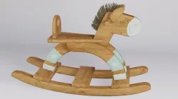 Wooden rocking horse 3D model