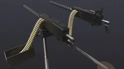 WW2 M1919 Browning Machine Gun with Attachments and Animations Low-poly 3D model