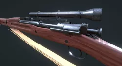 WW2 Springfield M1903 Sniper with Attachments Low-poly 3D model