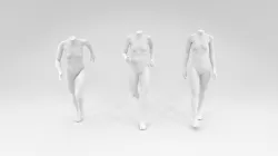 3 piece headless Dynamic Female Fashion Mannequin set Low-poly 3D model