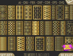 30 3D Decorative wall panels - screen SET 077 3D model