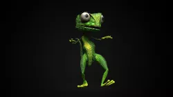 3D Lizard Game Character RIGGED and Animated Hand Painted Low-poly 3D model