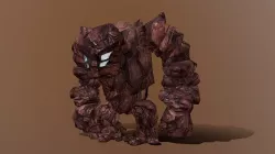 3D Rocky 3D Game Character RIGGED model Golem Low-poly 3D model