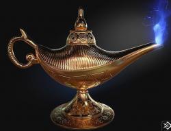 Genie aladdin with lamp 3D model 3D printable