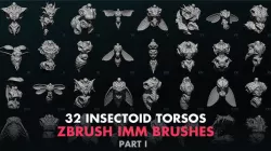 Alien Insectoid Torsos - 32 IMM Brush - Part I 3D model