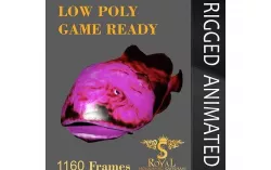 Animated Blob Fish - Loop Animation with 1160 Frames Low-poly 3D model