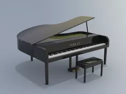 Baby Grand Electronic Piano 3D model