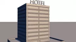 Background high rise optimized building 2 Low-poly 3D model