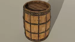 Barrel Old Stylized PBR Texture Low-poly 3D model
