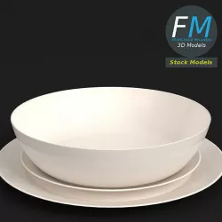 Basic dinnerware set 3D model
