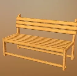 bench 02 Low-poly 3D model