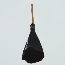 Broom low poly cartoon Low-poly 3D model