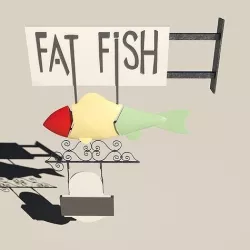 Cafe banner 3D model