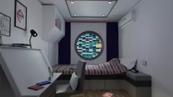 Capsule apartment building in Japan Low-poly 3D model