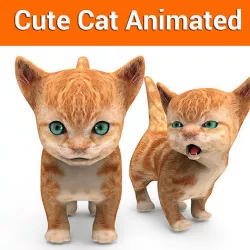 Cartoon Cat Animated Low-poly 3D model