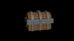 Cartoon chest Low-poly 3D model