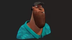 Cartoon Head Man With Hair 3D model