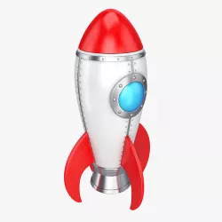 Cartoon rocket 3D model