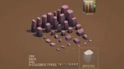 Cartoon Stones Pack1 v2 - Smooth edges with flat faces Low-poly 3D model
