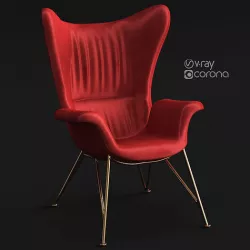 Chair SHRIMP red 3D model