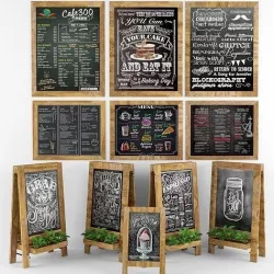 chalk board 05  with plants 3D model