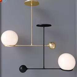 Chandelier pendant ceiling light CONTRAPESSO 18 GLOBE LED 3D model
