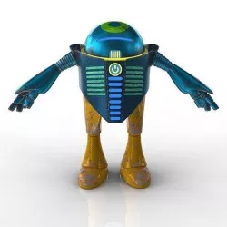 Chubby Robot Low-poly 3D model